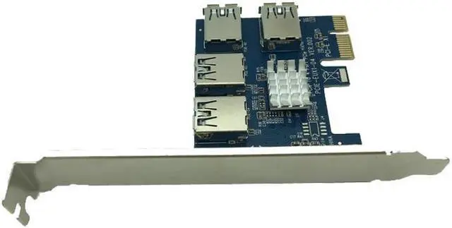 Alt view image 3 of 6 - BUCIER 4 Ports USB 3.0 PCI-E Express 1X to 4X Converter Expansion Card Adapter PCIe X1 Riser Card For BTC Bitcoin Mining Machine