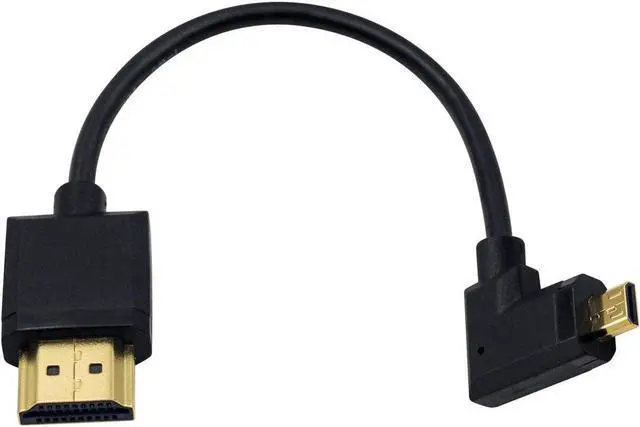 Main image of BUCIER Micro HDMI to Standard HDMI Cable Micro HDMI to HDMI Adapter Cable Extreme Thin Right Angled Micro HDMI Male to HDMI Male Cable for 1080P 4K UltraHD 3D Ethernet (6 inch/ 15cm)