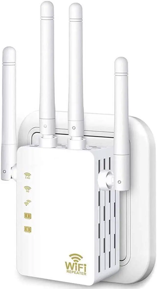 Main image of BUCIER AC1200 Dual Band WiFi Range Extender, Repeater / Access Point / Router / Media Bridge with 4 High Gain External Antenna 1200Mmbps Wifi Booster, 802.11AC, WPS Easy Set Up, WPA, WPA2, Wall Plug