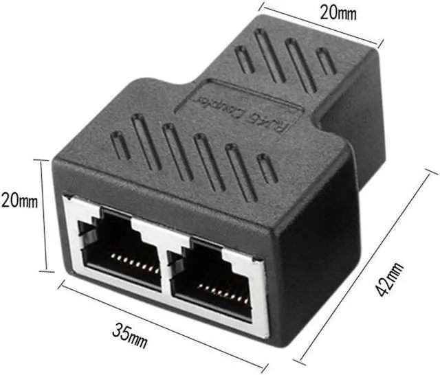 Alt view image 2 of 7 - BUCIER Ethernet Splitter RJ45 Splitter Adapter 1 to 2 Ways Dual Female Port CAT5 /6/ 7 LAN Ethernet Cable
