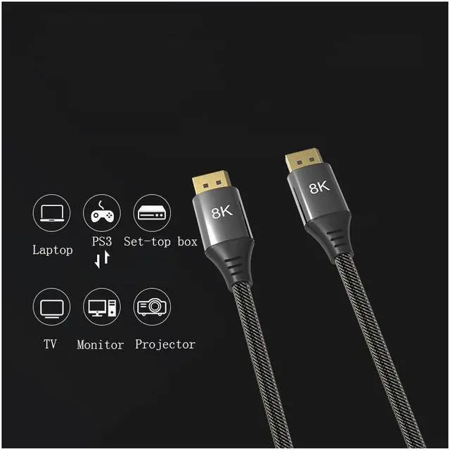 Alt view image 4 of 5 - BUCIER 1.5m DP1.4 Version 8K DisplayPort Male to Male Computer Monitor HD Cable