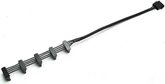 Alt view image 3 of 6 - BUCIER 4-Pin IDE 1to 5 SATA SATA Power Cable Adapter Splitter Cables 18AWG Black Sleeved 40cm For PC Server