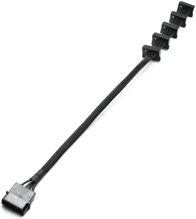 Alt view image 4 of 6 - BUCIER 4-Pin IDE 1to 5 SATA SATA Power Cable Adapter Splitter Cables 18AWG Black Sleeved 40cm For PC Server