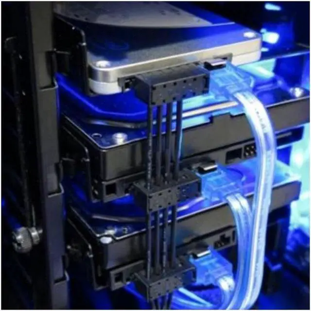 Alt view image 2 of 6 - BUCIER 4-Pin IDE 1to 5 SATA SATA Power Cable Adapter Splitter Cables 18AWG Black Sleeved 40cm For PC Server