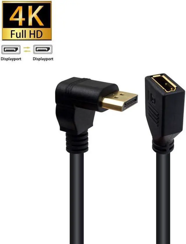 Alt view image 3 of 6 - BUCIER Displayport Extension Cable 90 Degree Displayport Extender Up Angle Displayport Male to Female DP to DP Extension Adapter Cable Gold Plated 30 CM/12inch