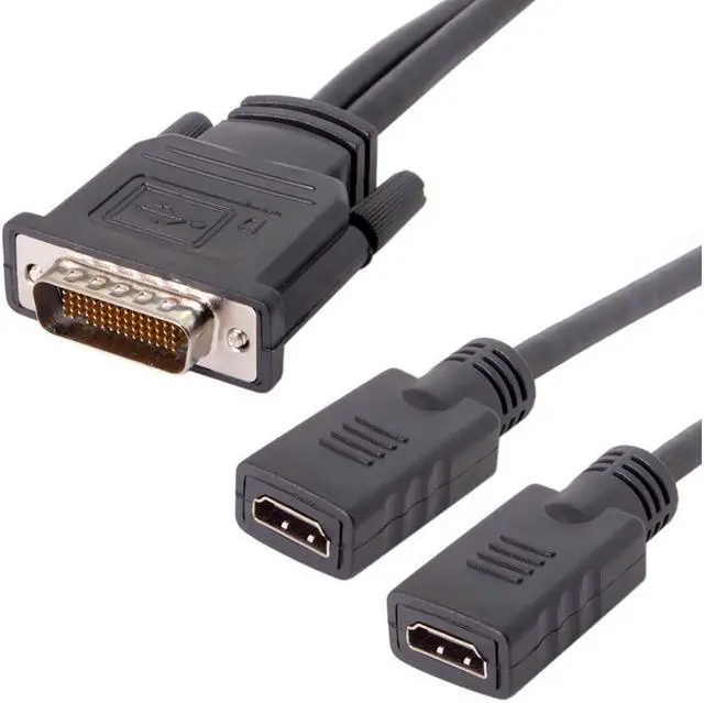 Alt view image 4 of 7 - BUCIER DMS 59 Pin to 2 HDMI Cable, DMS 59 Pin Male to HDMI Female Dual Monitor Extension Cable Adapter for LHF Graphics Card (DMS 59 pin Dual hdmi)