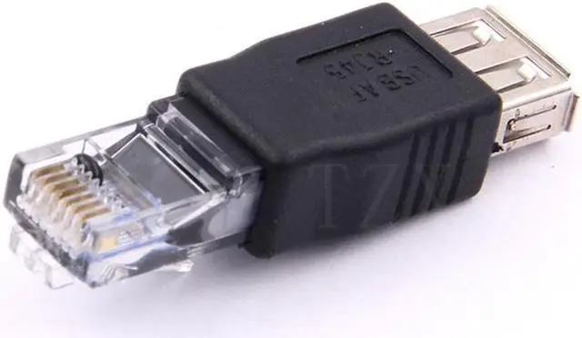 Main image of BUCIER 1pcs Crystal Head RJ45 Male to USB 2.0 AF A Female Adapter Connector Laptop LAN Network Cable Ethernet Converter plug