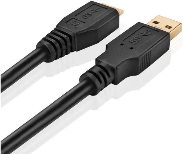 Alt view image 3 of 4 - BUCIER USB 3.0 Cable - Micro-B to Type A (6 FT) Type A-Male to Micro B Male Adapter Converter Extension Gold Plated SuperSpeed USB Connector Port Plug Wire Cord - Black