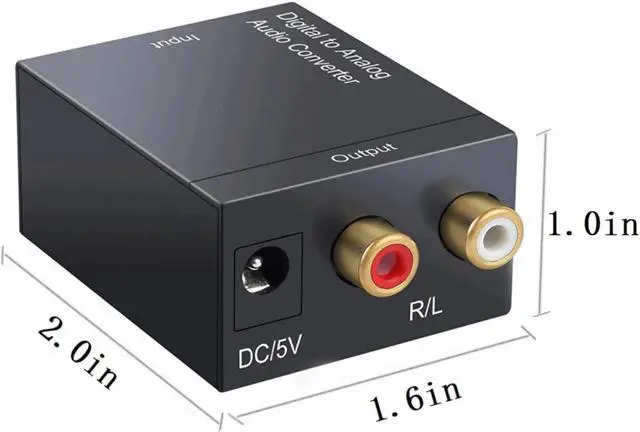 Alt view image 2 of 5 - BUCIER Digital to Analog Audio Converter DAC and Optical SPDIF Toslink Coaxial to Analog Stereo L/R Converter, Audio Analog Converter with Optical Cable/Power Adapter for PS3 PS4 PS5 Xbox Roku
