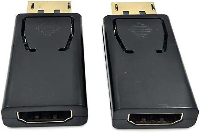 Alt view image 5 of 7 - BUCIER 2Pack DP to HDMI Adapter 4K 3D DisplayPort DP to HDMI Converter Male to Female 14V Gold Plated Black Displayport Male to HDMI Female