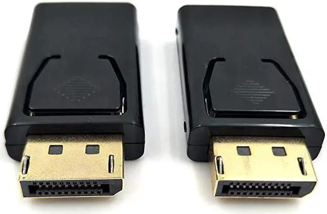 Alt view image 6 of 7 - BUCIER 2Pack DP to HDMI Adapter 4K 3D DisplayPort DP to HDMI Converter Male to Female 14V Gold Plated Black Displayport Male to HDMI Female