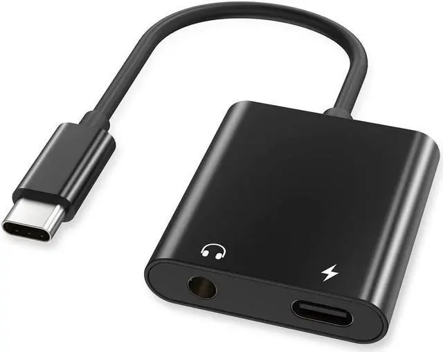 Main image of BUCIER USB-C to 3.5mm Headphones Adapter Type-C Aux Jack Earbuds Splitter USBC Audio TRRS Mic Earphones Dongle PD & QC Charging for Samsung S21 S20 Note 20 10 iPad Pro Pixel 2 3 4 XL Black