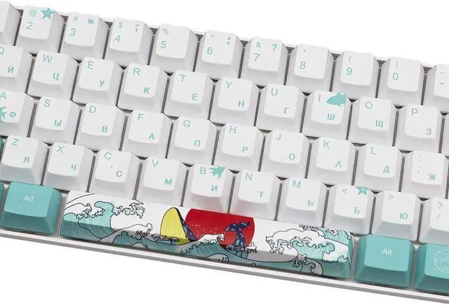 Alt view image 4 of 7 - BUCIER (Only Keycaps) Coral Sea 60% PBT Keycaps Set OEM Profile for MX Switches Mechanical Gaming Keyboard GK61 64