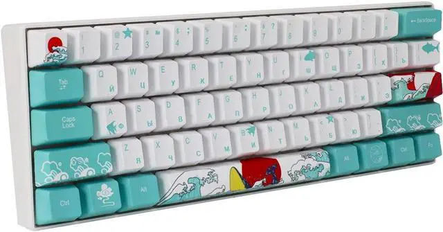 Alt view image 6 of 7 - BUCIER (Only Keycaps) Coral Sea 60% PBT Keycaps Set OEM Profile for MX Switches Mechanical Gaming Keyboard GK61 64