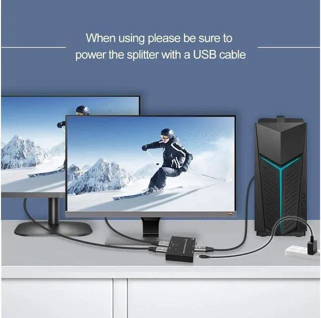 Alt view image 6 of 6 - BUCIER DisplayPort Switch Bidirectional DisplayPort 1.4 KVM Splitter 2 Input 1 Output - Supports 8K 4K 3D 1080P HD Manual DP Switcher for PC Host Monitor etc