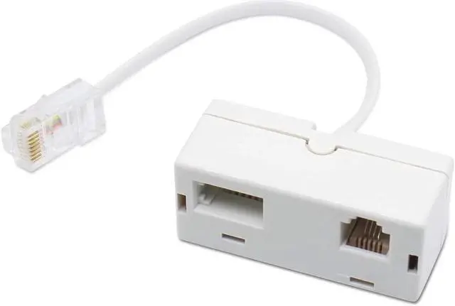 Alt view image 7 of 7 - BUCIER 2 PACK RJ45 to BT RJ11 Secondary Telephone Splitter 2 Way Female to Male Adapter Converter Line Cables Telephone Plug Socket Connector Ethernet For Landline