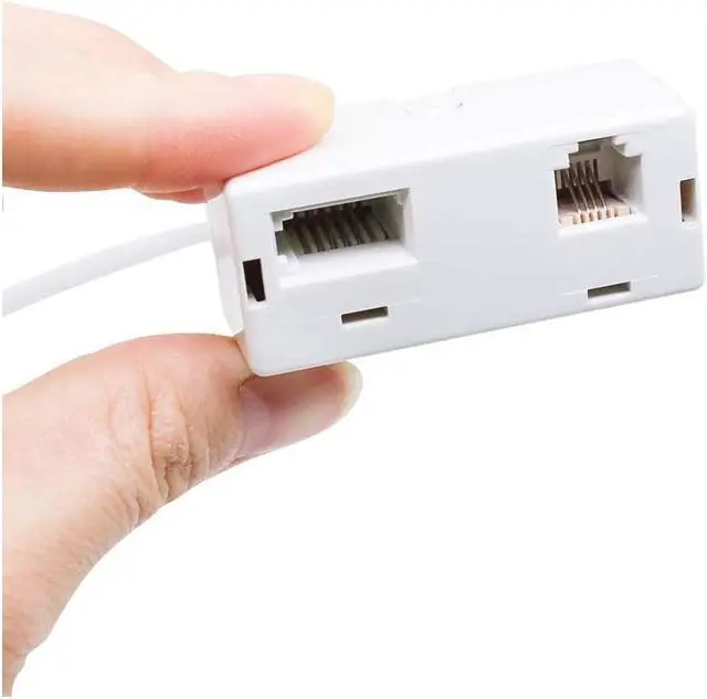 Alt view image 3 of 7 - BUCIER 2 PACK RJ45 to BT RJ11 Secondary Telephone Splitter 2 Way Female to Male Adapter Converter Line Cables Telephone Plug Socket Connector Ethernet For Landline