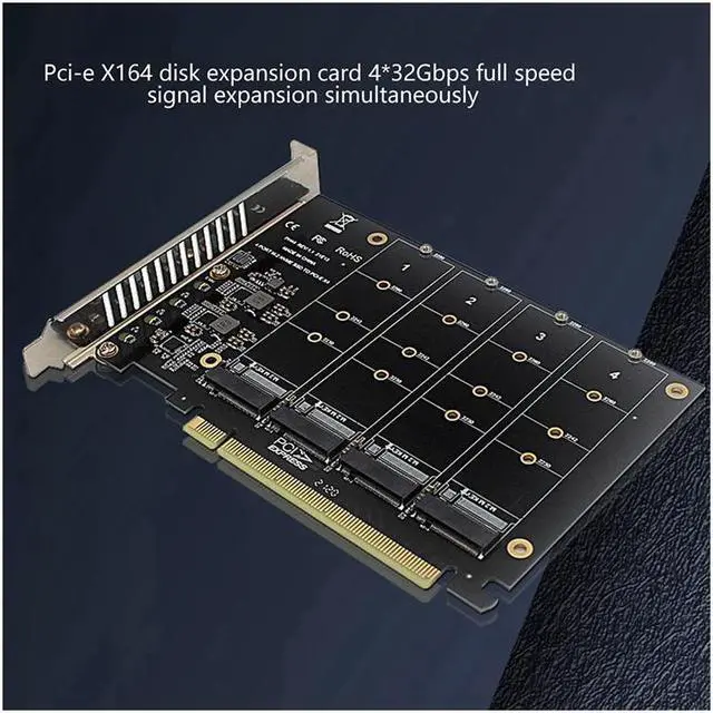 Alt view image 2 of 4 - BUCIER PCIE 4-Port M.2 NVEM SSD Expansion Card Computer Motherboard Solid State Drive Expansion Card