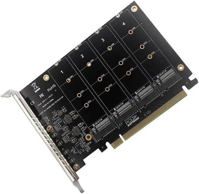 Main image of BUCIER PCIE 4-Port M.2 NVEM SSD Expansion Card Computer Motherboard Solid State Drive Expansion Card
