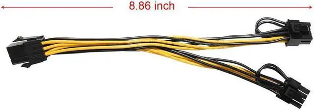 Alt view image 6 of 7 - BUCIER 2Pack PCI-E 8-Pin Male to Dual 8-Pin (6+2) Male PCI Express Power Adapter Cable for Power Supply Cable Graphics Video Card 8Pin Splitter