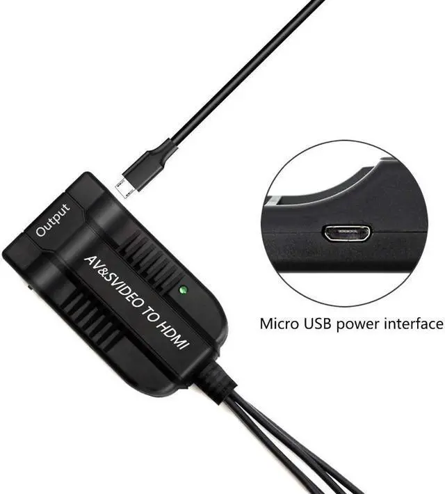 Alt view image 3 of 6 - BUCIER Female AV S Video to Hdmi Video Converter Adapter Female S Video Input PortFemale AV(CVBS) Input PortHdmi Output with Micro Cable for HDTV DVD