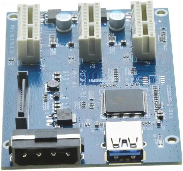 Alt view image 4 of 6 - BUCIER Mini PCIe 1 to 3 PCI express 1X slots Riser Card Expansion adapter Mini ATX Laptop to PCI-e Port Multiplier