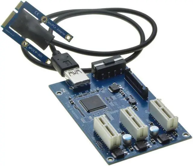 Alt view image 2 of 6 - BUCIER Mini PCIe 1 to 3 PCI express 1X slots Riser Card Expansion adapter Mini ATX Laptop to PCI-e Port Multiplier