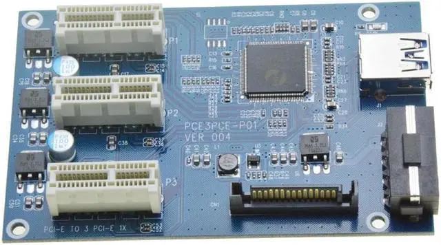 Alt view image 3 of 6 - BUCIER Mini PCIe 1 to 3 PCI express 1X slots Riser Card Expansion adapter Mini ATX Laptop to PCI-e Port Multiplier