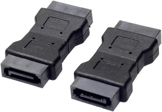 Alt view image 3 of 5 - BUCIER High quanlity 7PIN SATA 3.0 data male to male Port adapter straight angle 7P Serial ATA III 6Gbps Jack Connector Coupler 1 PCS