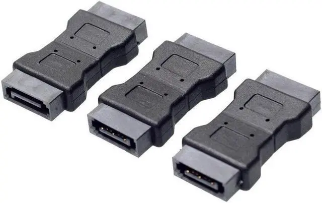 Alt view image 2 of 5 - BUCIER High quanlity 7PIN SATA 3.0 data male to male Port adapter straight angle 7P Serial ATA III 6Gbps Jack Connector Coupler 1 PCS