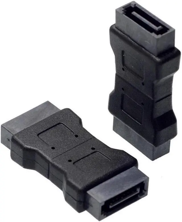 Alt view image 5 of 5 - BUCIER High quanlity 7PIN SATA 3.0 data male to male Port adapter straight angle 7P Serial ATA III 6Gbps Jack Connector Coupler 1 PCS