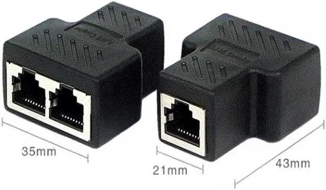 Alt view image 2 of 6 - BUCIER RJ45 Splitter Adapter, USB 1 to 2 Network Connector Dual LAN Ethernet Socket 8P8C Extender Plug &Cable for Cat5, Cat5e, Cat6, Cat7
