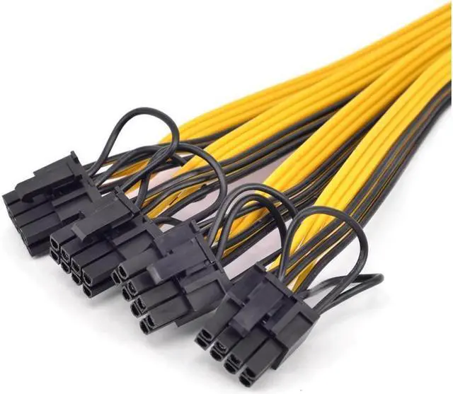 Alt view image 3 of 6 - BUCIER PCIe GPU 6pin 1 to 4 way 6+2Pin Female to Male Extension Cable PCI-e Graphics card 6Pin to 8pin power supply Port Multiplier