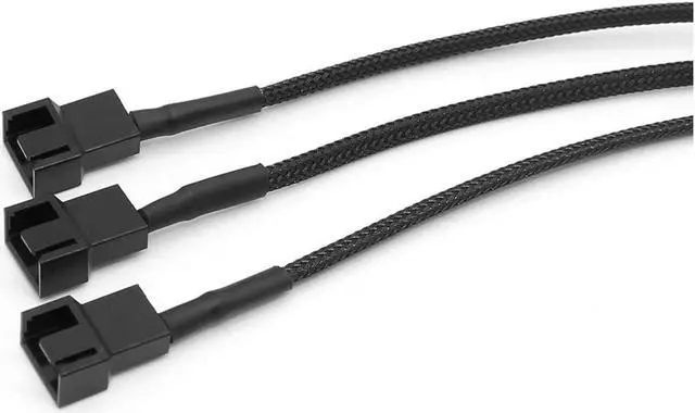 Alt view image 5 of 6 - BUCIER 2 Pack Molex to 3 x 3 Pin or 4 Pin Computer PC Case Fan Power Splitter Adapter Cable, 10 inch