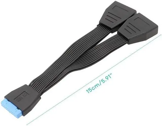 Alt view image 5 of 5 - BUCIER Motherboard USB Splitter Internal USB Hub 19 Pin USB 1 to 2 Splitter Cable 15CM