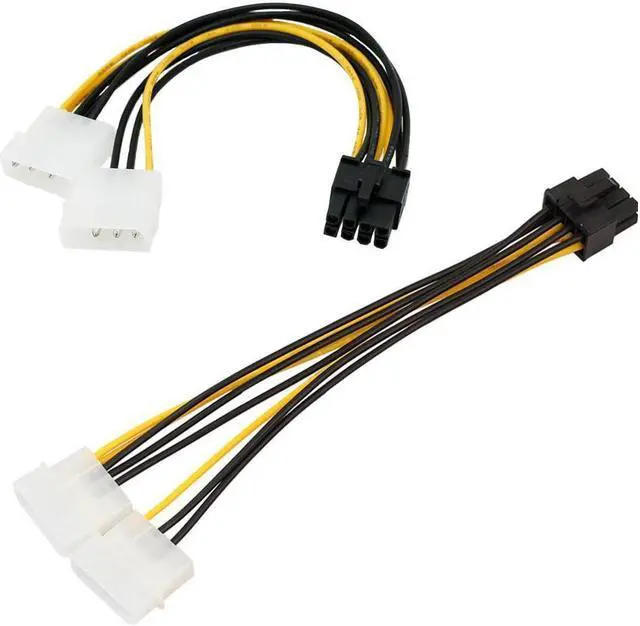 Alt view image 3 of 6 - BUCIER 6 inch 2 x Molex 4 pin to 8-Pin PCI Express Video Card Pci-e ATX PSU Power Converter Cable - Molex to Pcie 8 pin Adapter