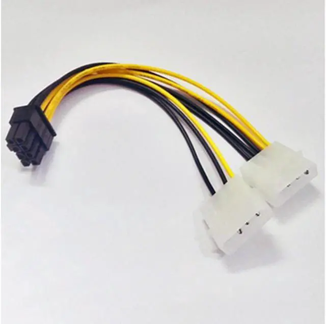 Alt view image 4 of 6 - BUCIER 6 inch 2 x Molex 4 pin to 8-Pin PCI Express Video Card Pci-e ATX PSU Power Converter Cable - Molex to Pcie 8 pin Adapter