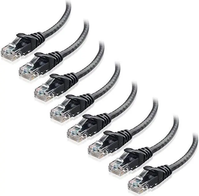 Alt view image 3 of 3 - BUCIER 8Pack Snagless Short Cat5e Ethernet Cat5e Cat 5e in Black 7 ft
