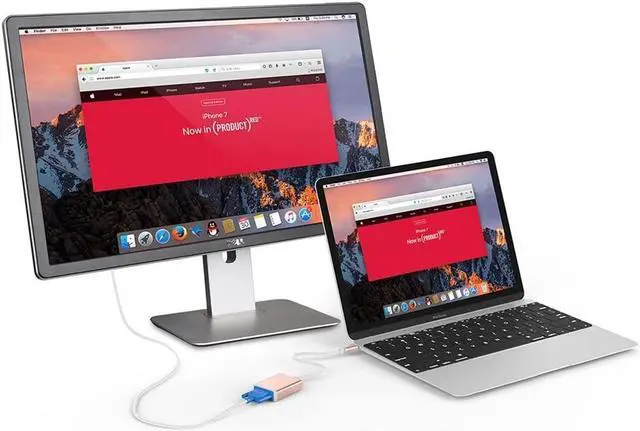 Alt view image 5 of 6 - BUCIER USB C to VGA Cable Adapter Type C to VGA Monitor Converter Compatible Apple 2020-2016 MacBook Pro 13/15/16 New Mac Air/Surface MacBook 12 Chromebook More