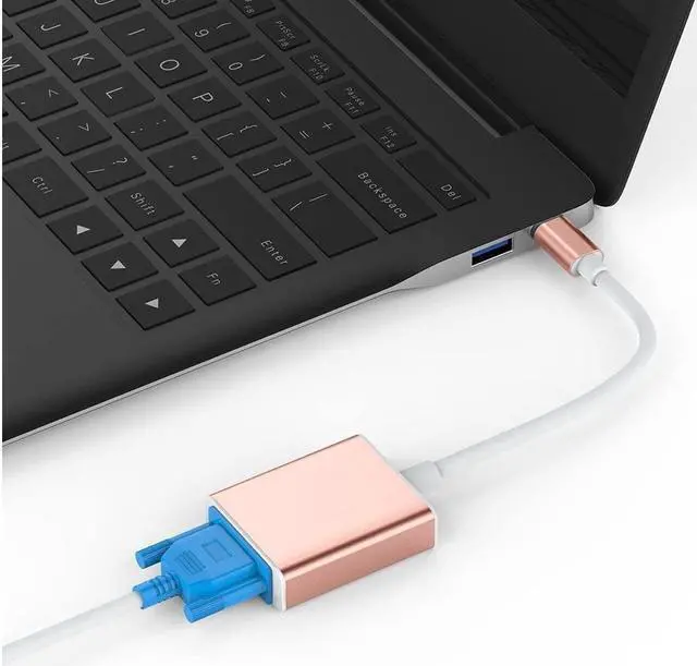 Alt view image 4 of 6 - BUCIER USB C to VGA Cable Adapter Type C to VGA Monitor Converter Compatible Apple 2020-2016 MacBook Pro 13/15/16 New Mac Air/Surface MacBook 12 Chromebook More