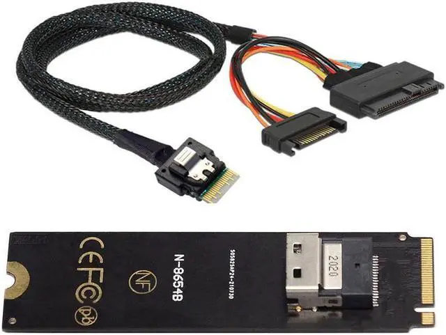 Alt view image 2 of 5 - BUCIER Mainboard SSD Slimline SAS PCIe SSD Adapter NGFF M-Key NVME to SFF-8654 to U.2 U2 SFF-8639 NVME PCIe SSD Cable