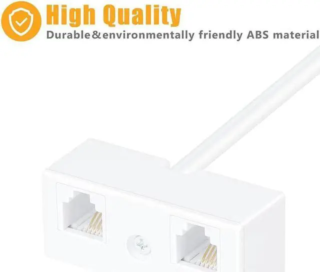 Alt view image 3 of 7 - BUCIER Telephone Splitter, RJ11 6P4C 1 Male to 2 Female Adapter, 2 Way RJ11 Telephone Plug to RJ11 Socket and Separator(2 Pack)
