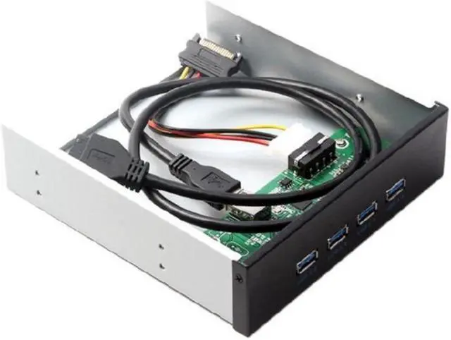 Alt view image 3 of 3 - BUCIER NGFF USB 3.0 HUB 4 Ports Front Panel to Motherboard 20Pin Connector Cable for 5.25" CD-ROM Bay