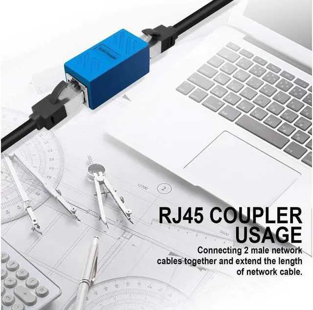 Alt view image 2 of 6 - BUCIER RJ45 Coupler Ethernet Extension Connector Cat7 Cat6 Cat5e Ethernet Coupler Female to Female(Blue 5 Pack)