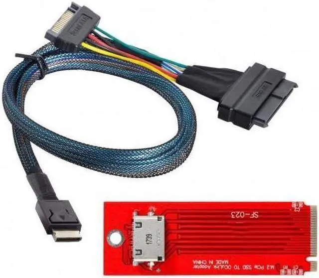 Alt view image 2 of 7 - BUCIER U.2 SFF-8639 Cable & PCI-E 3.0 M.2 M-key to Oculink SFF-8612 SFF-8611 Host Adapter for PCIe Nvme SSD 2260