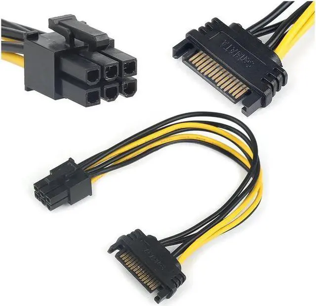 Alt view image 5 of 5 - BUCIER 1PCS 15pin SATA Male To 6pin PCI-E Power Supply Cable 20cm SATA Cable 15-pin To 6 Pin Adapter Cable 18AWG Wire For Graphic Card