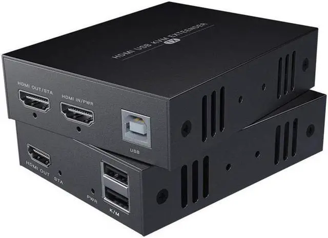 Alt view image 2 of 7 - BUCIER HDMI KVM USB Extender Transmit 1080p HD Video Over Cat5e/6 Ethernet Cable 50m (164ft) for Mouse and Keyboard Control Remote Signals