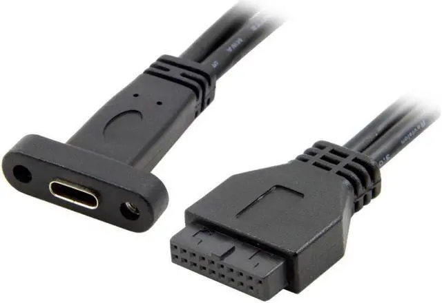 Alt view image 2 of 3 - BUCIER USB 3.1 Type C USB-C Female Single Port to USB 3.0 Motherboard 19pin Header Cable 40cm