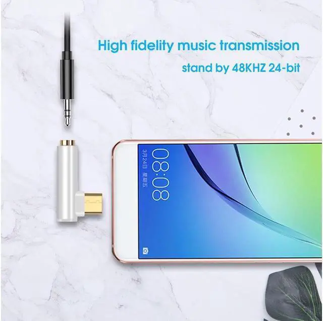 Alt view image 5 of 5 - BUCIER Type C 3.5mm Jack Earphone Cable USB C Male to 3.5mm AUX Audio Adapter USB-C 3.5 Converter Cable