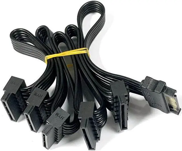 Alt view image 2 of 7 - BUCIER 2pcs/lot SATA Power 4 Pin 1 Male To 5 Female Splitter Hard Drive Cable for HDD SSD